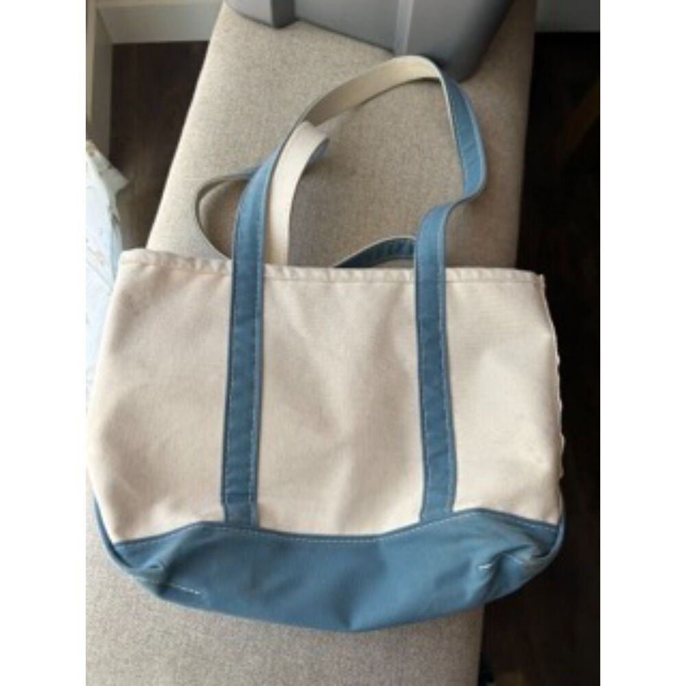 L.L.Bean Boat and Tote Canvas Tote Bag Blue Made in USA